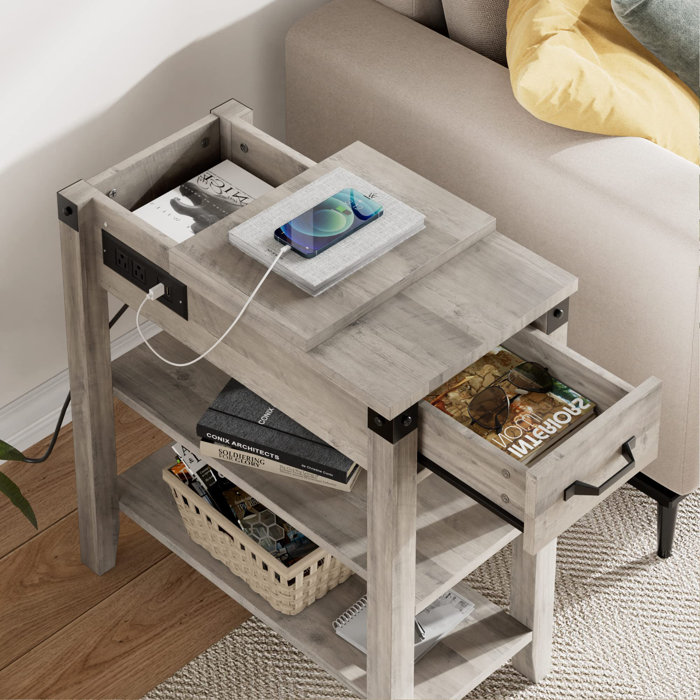 Gracie Oaks End Table with Storage Wayfair